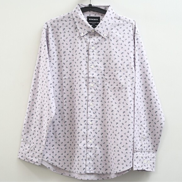 Bonobos Long Sleeve Men's Shirt Casual Printed Standard Fit Short L New 283267